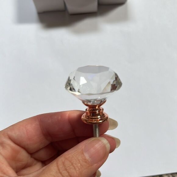 Rose gold, Diamond style drawer knobs, New set of 7 - Picture 3 of 4